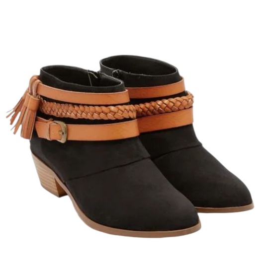Bottine Femme JustFab Linda Noir Taille 36,5  Mode Confort