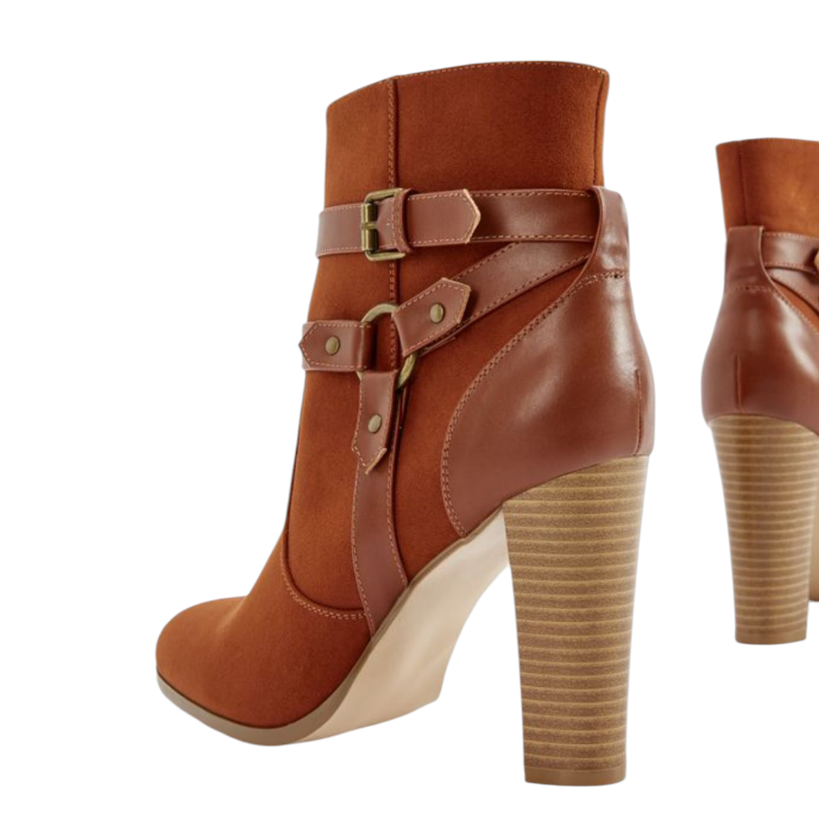 Bottines à Talon Haut JustFab Lisa – Couleur Rust – Taille 40,5 – Talon 10,16 cm
