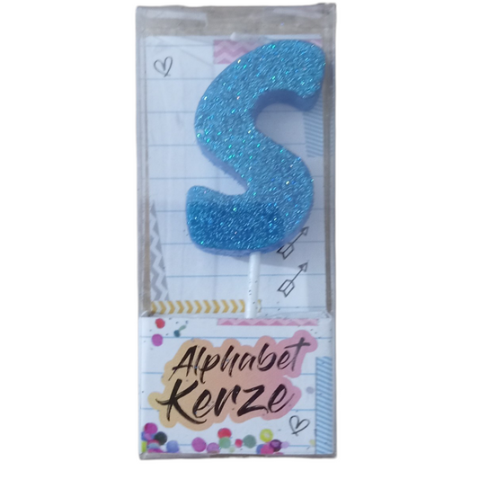 Bougie d’anniversaire alphabet lettre S à paillettes