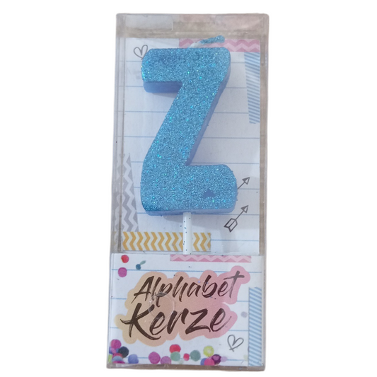 Bougie d’anniversaire alphabet lettre Z à paillettes