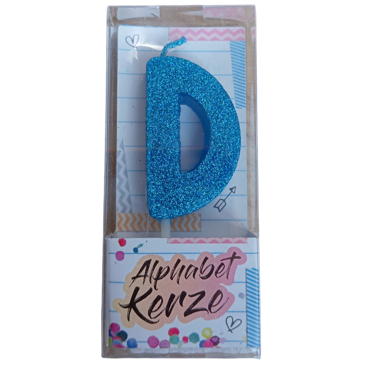 Bougie d’anniversaire Alphabet lettre D à paillettes