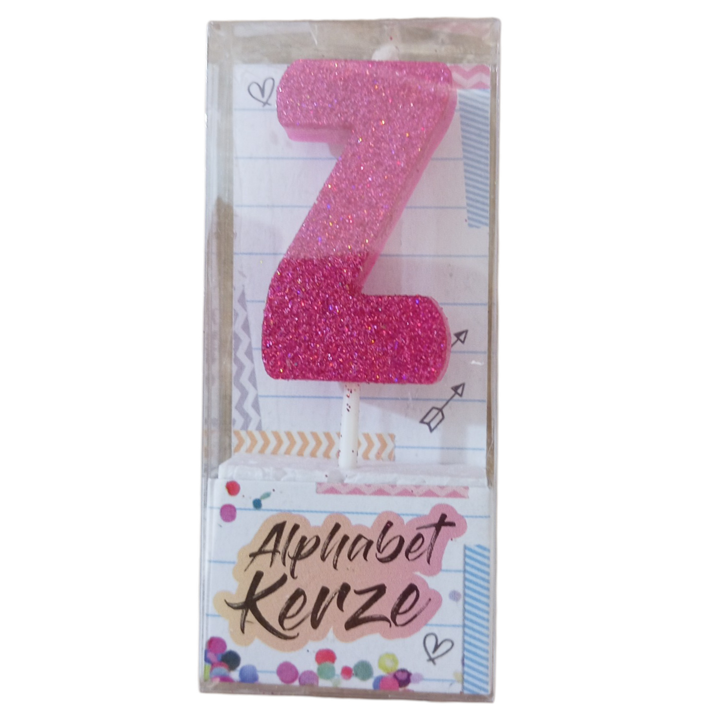 Bougie d’anniversaire alphabet lettre Z à paillettes
