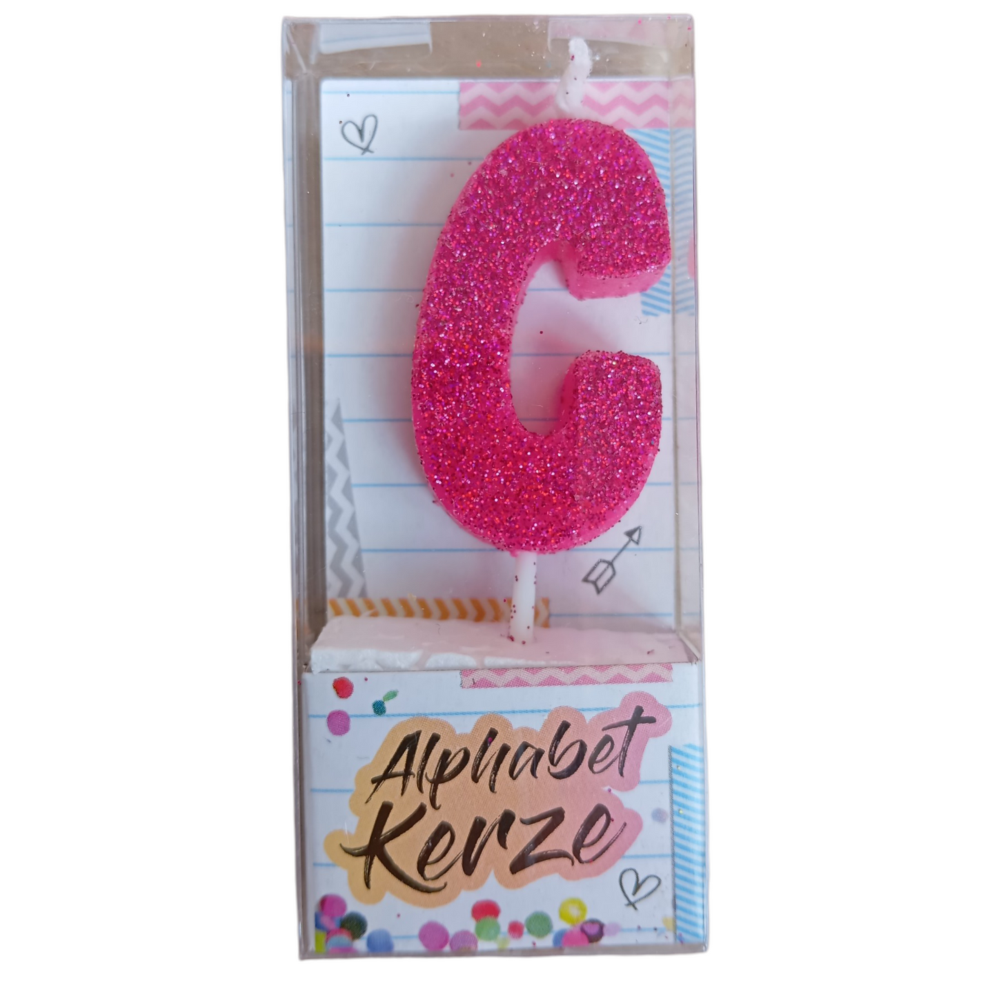 Bougie d’anniversaire alphabet lettre C à paillettes