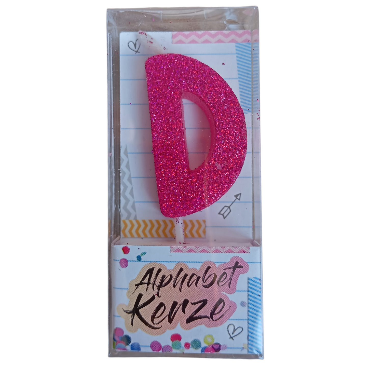 Bougie d’anniversaire Alphabet lettre D à paillettes