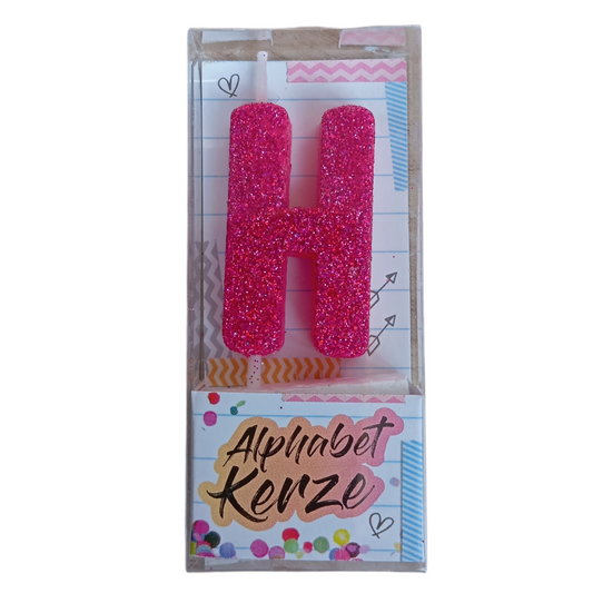 bougie d’anniversaire alphabet lettre H à paillettes