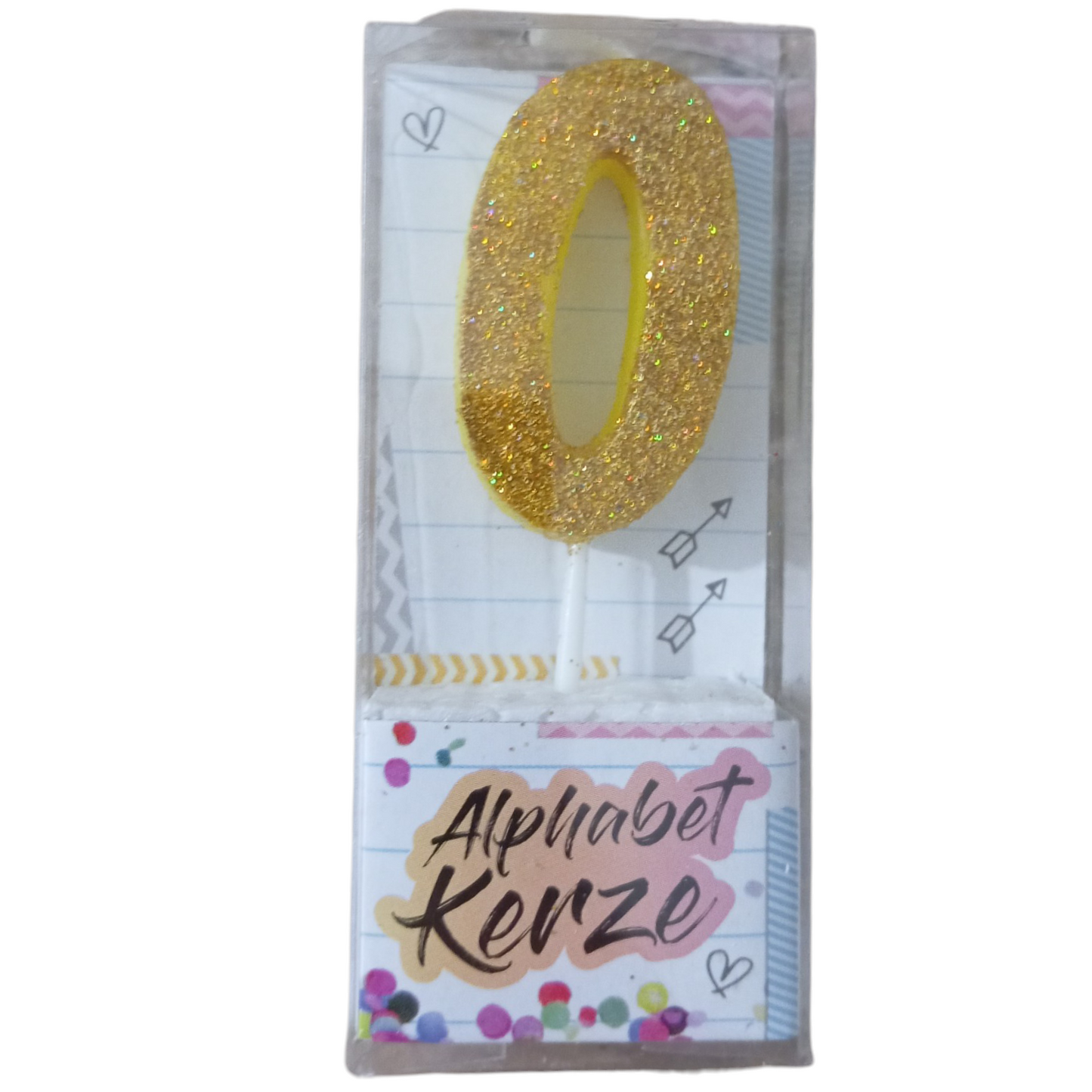 Bougie d’anniversaire alphabet lettre O à paillettes