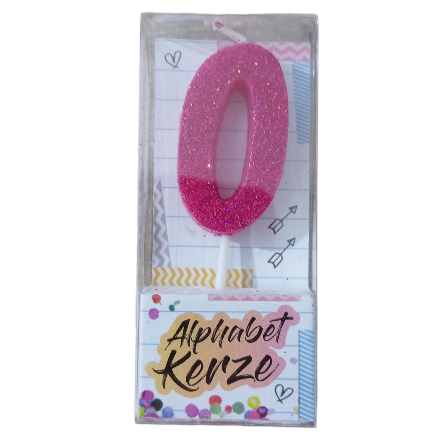 Bougie d’anniversaire alphabet lettre O à paillettes