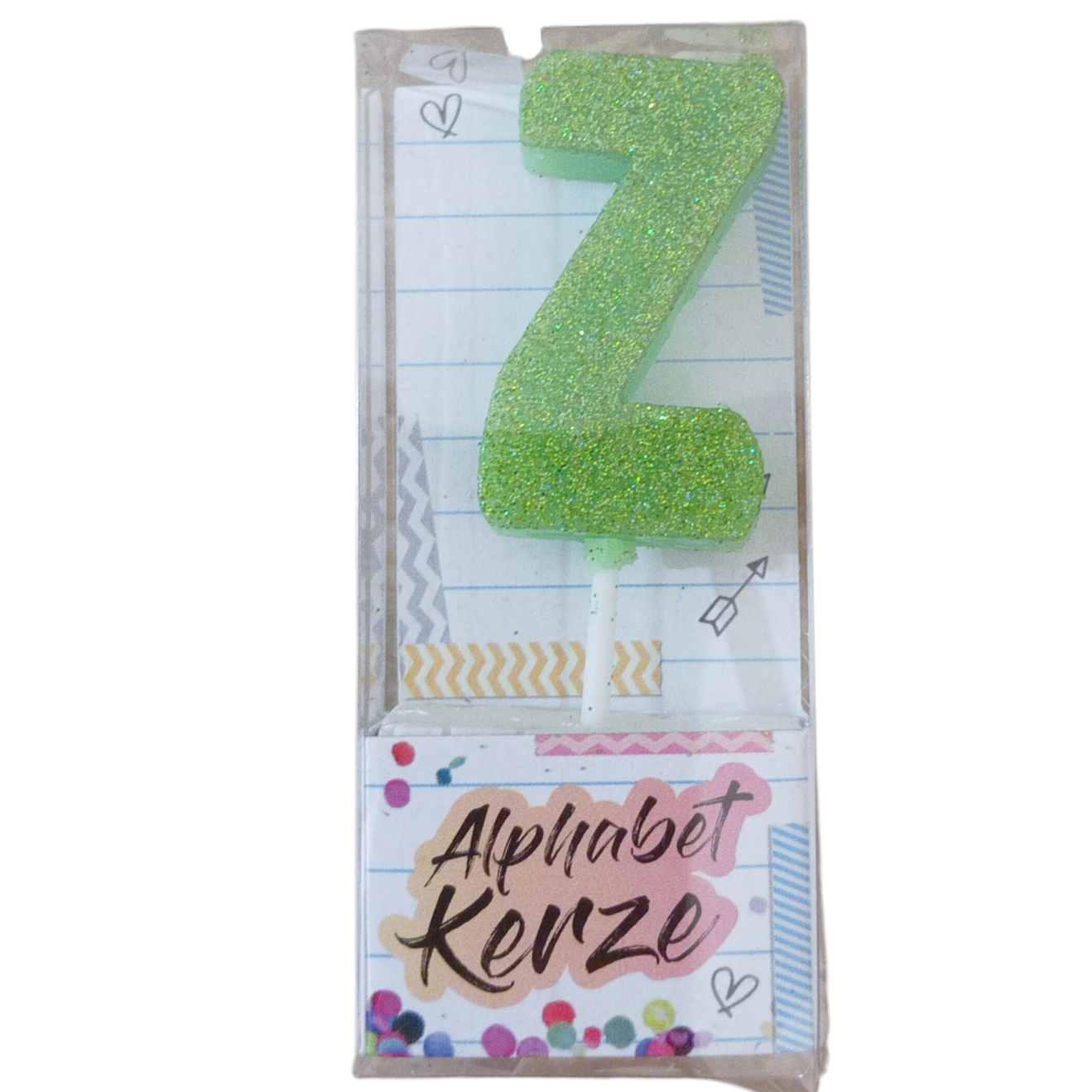 Bougie d’anniversaire alphabet lettre Z à paillettes