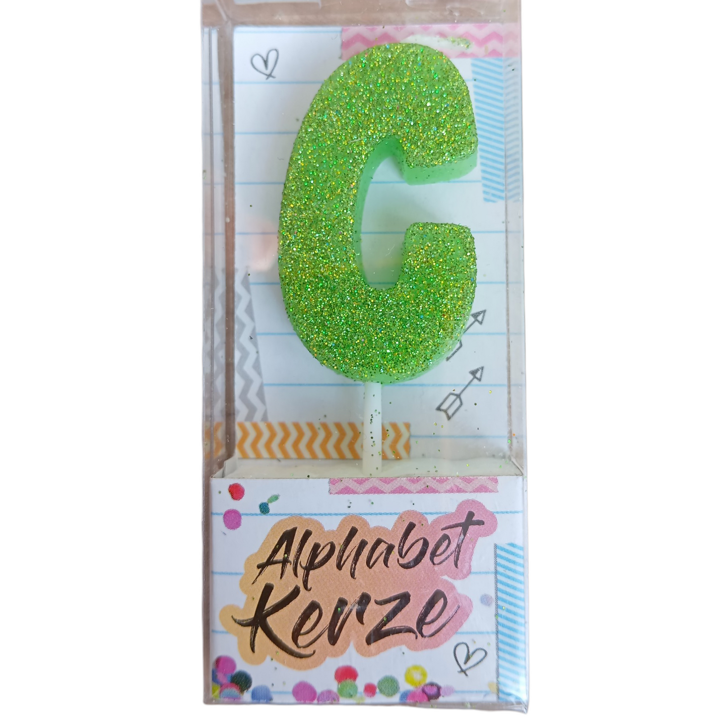 Bougie d’anniversaire alphabet lettre C à paillettes