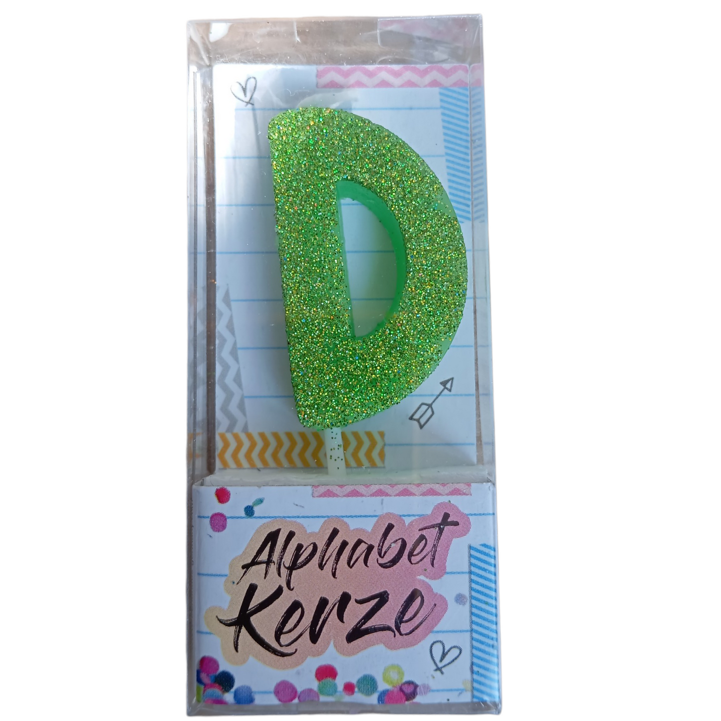 Bougie d’anniversaire Alphabet lettre D à paillettes