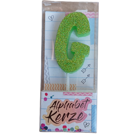 Bougie d’anniversaire alphabet lettre G à paillettes