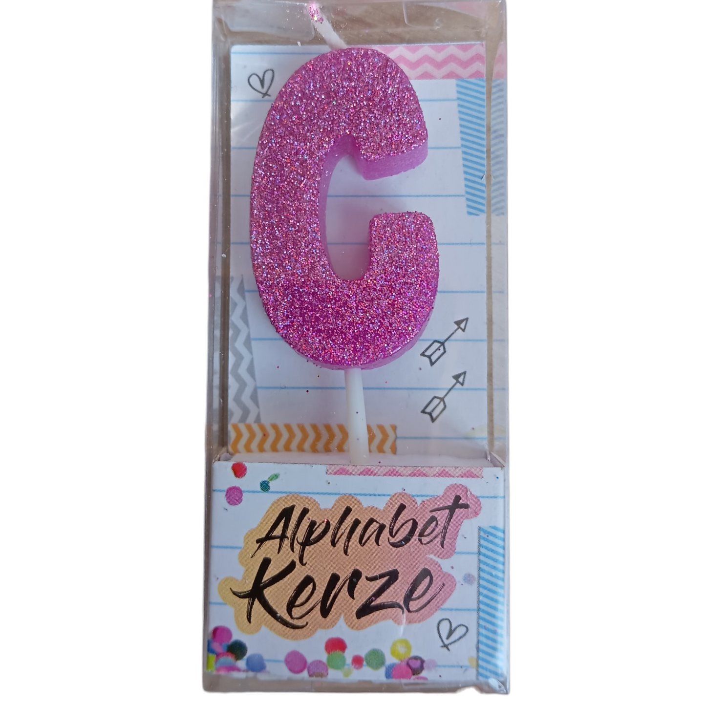 Bougie d’anniversaire alphabet lettre C à paillettes