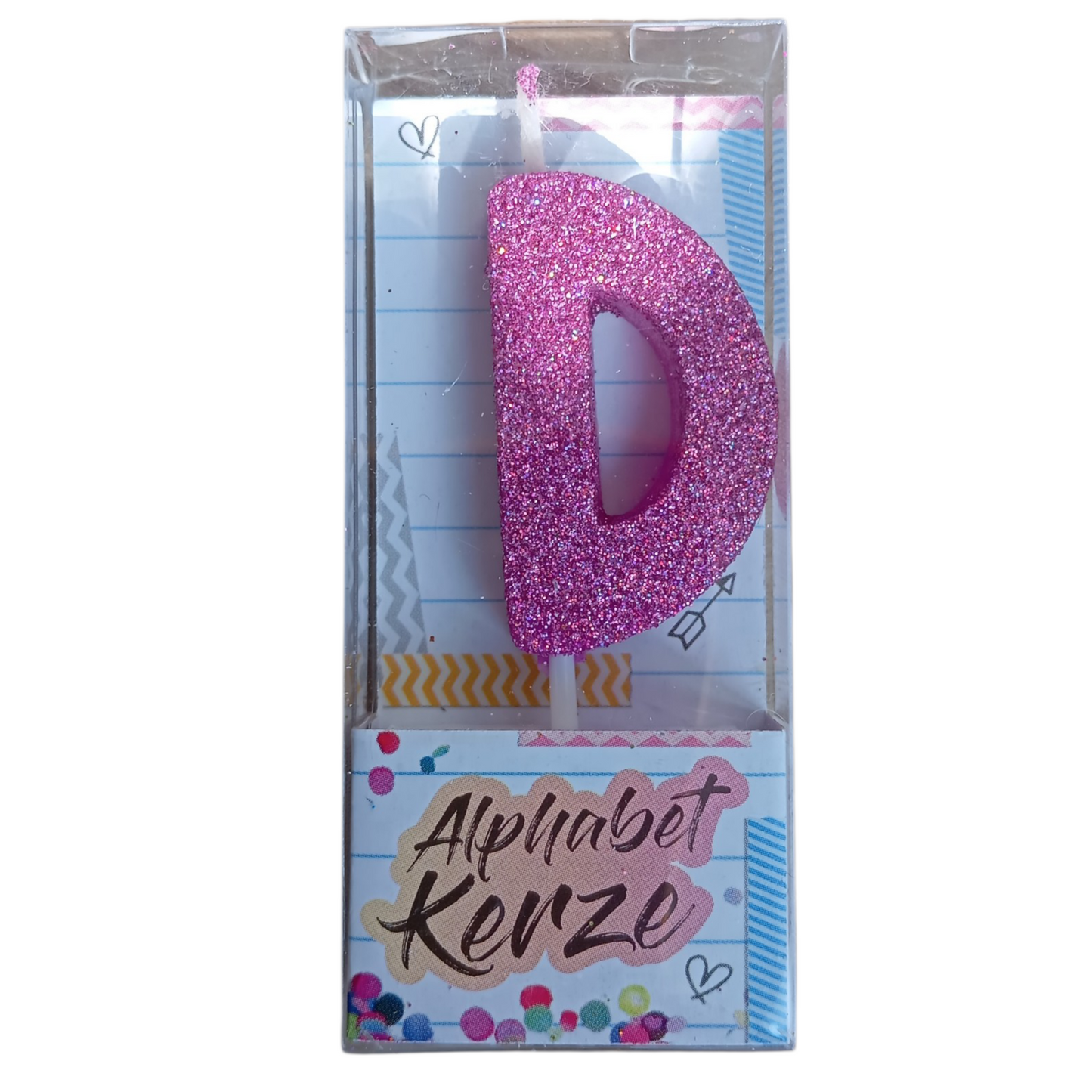 Bougie d’anniversaire Alphabet lettre D à paillettes