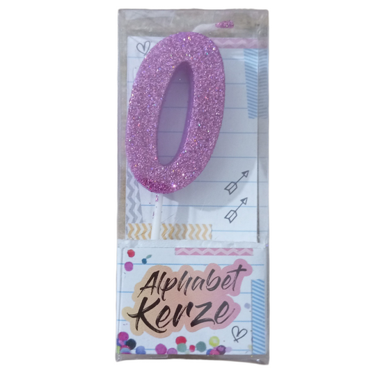 Bougie d’anniversaire alphabet lettre O à paillettes