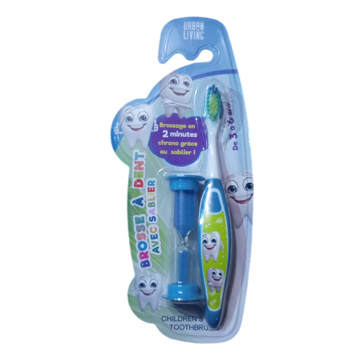 Brosse à dents avec sablier Bleu enfant 3 à 6 ans