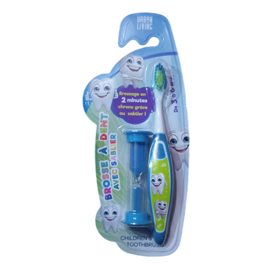 Brosse à dents avec sablier Bleu enfant 3 à 6 ans