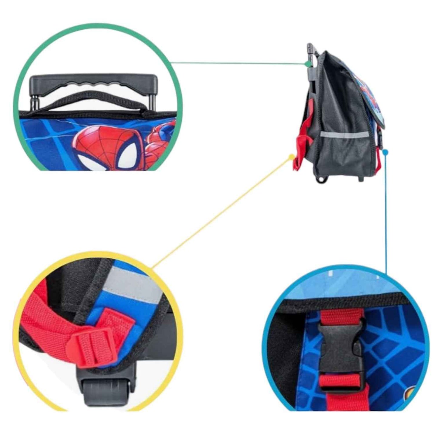 Cartable à Roulettes Marvel Spider-Man 35 x 40 cm – Le Compagnon Idéal pour l'École Primaire