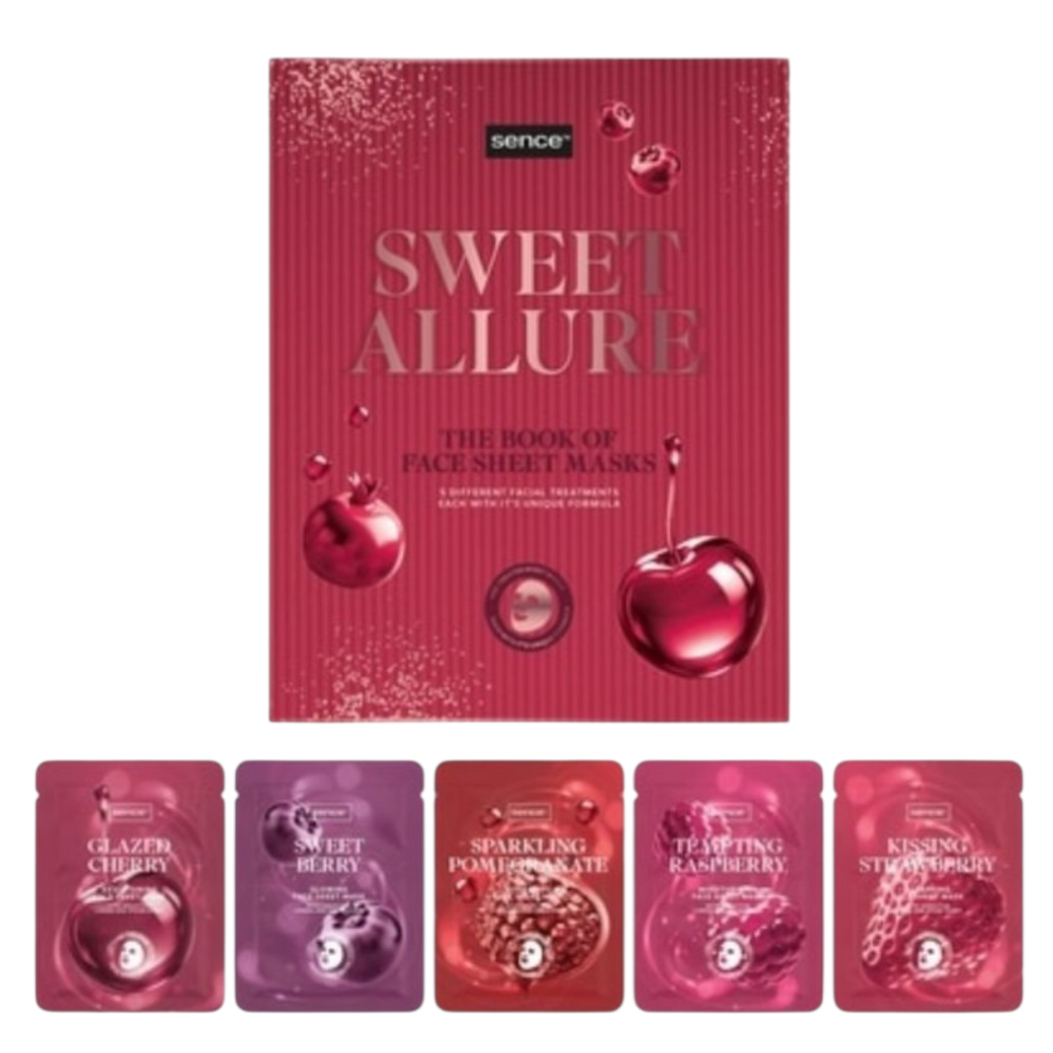 Coffret 5 masques en tissu visage Sence vegan – Soin hydratant et éclat