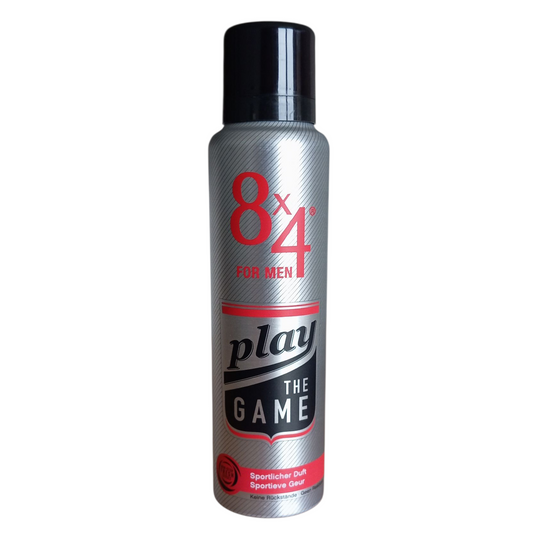 Déodorant Homme 8x4 Play The Game Spray 150 ml – Fraîcheur et Protection Longue Durée