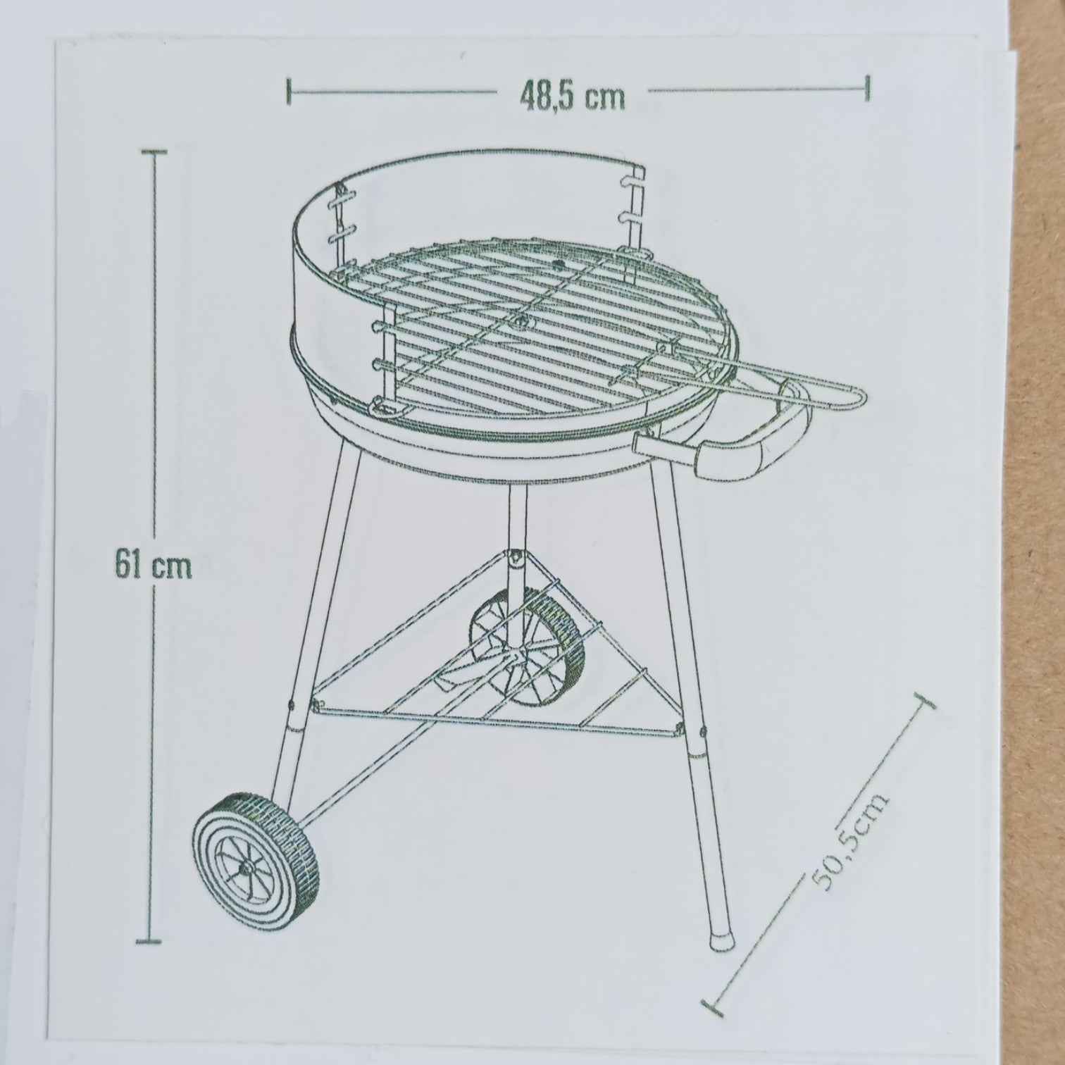 Barbecue à charbon de bois Sumatra – Cuve en acier émaillé avec grille réglable