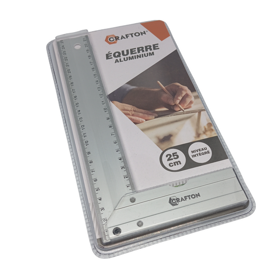 Equerre Aluminium 25cm avec Niveau intégré