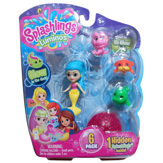 Figurines Splashlings Luminos Pack de 6 Brillent dans le noir