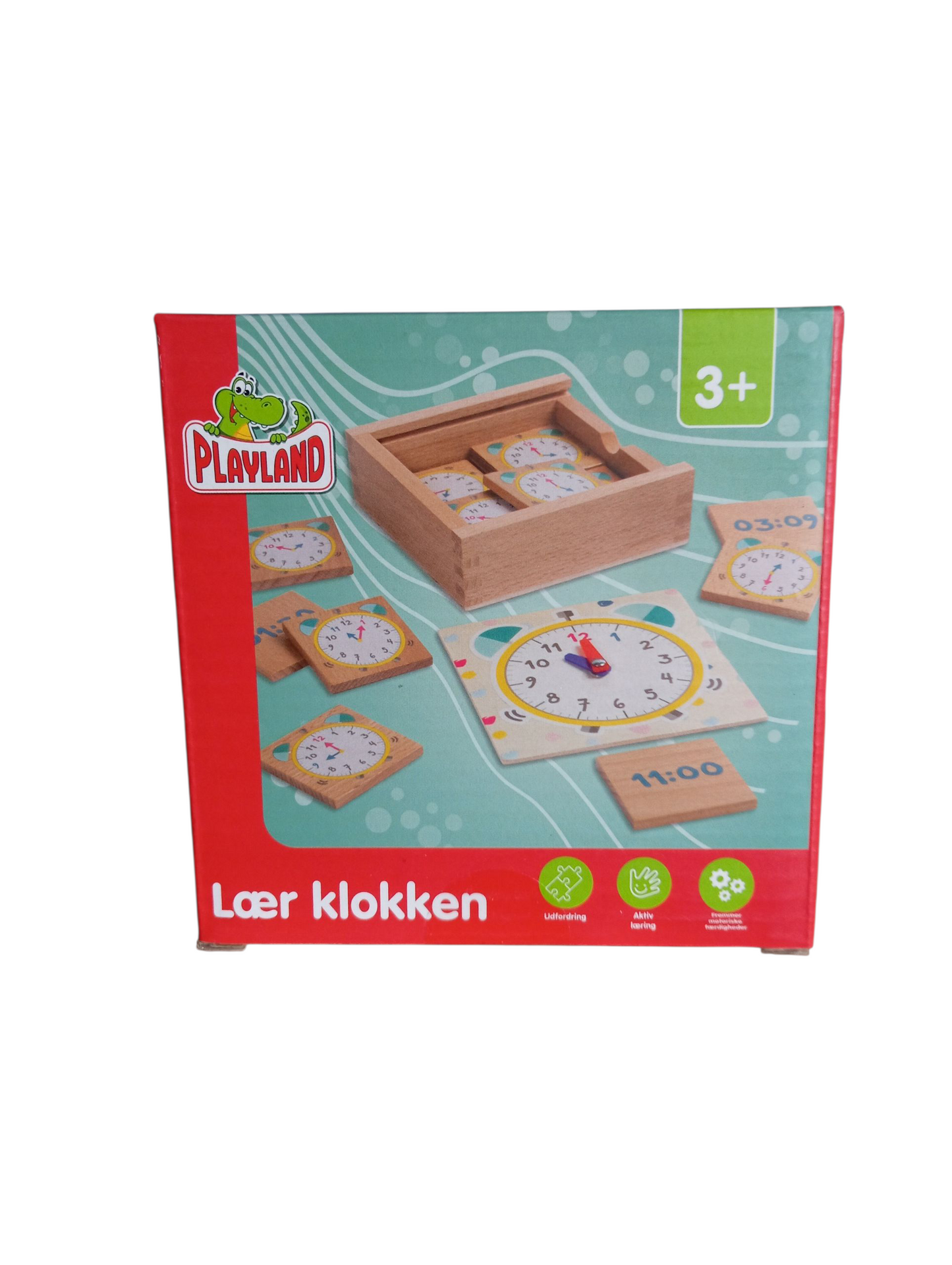 Jeu éducatif en bois (chiffres, formes, couleurs et heure)