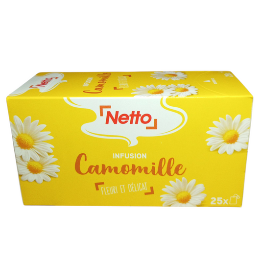Boîte de 25 sachets d’infusion Netto Verveine, Tilleul ou Camomille