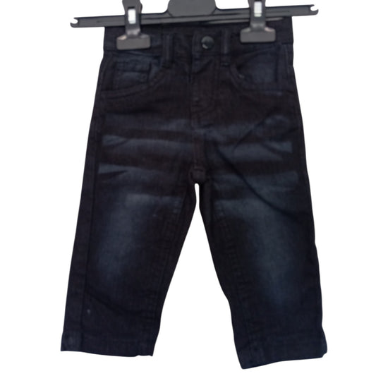 Jean bébé Pommette noir 12 mois – ceinture réglable et fermeture pression