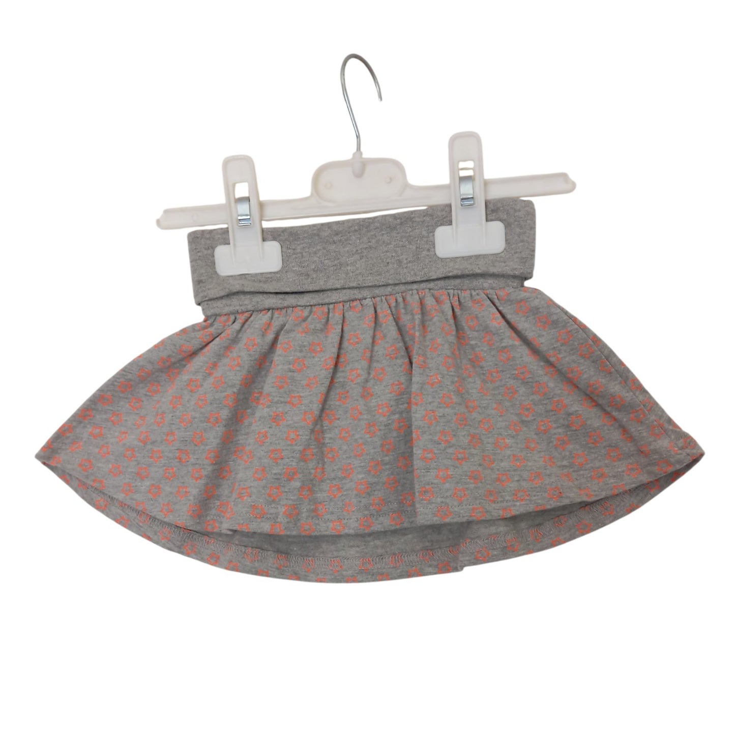 Jupe Bébé Fille Grise Pommette avec Étoile Orange – 6 à 12 Mois – 2,50 €