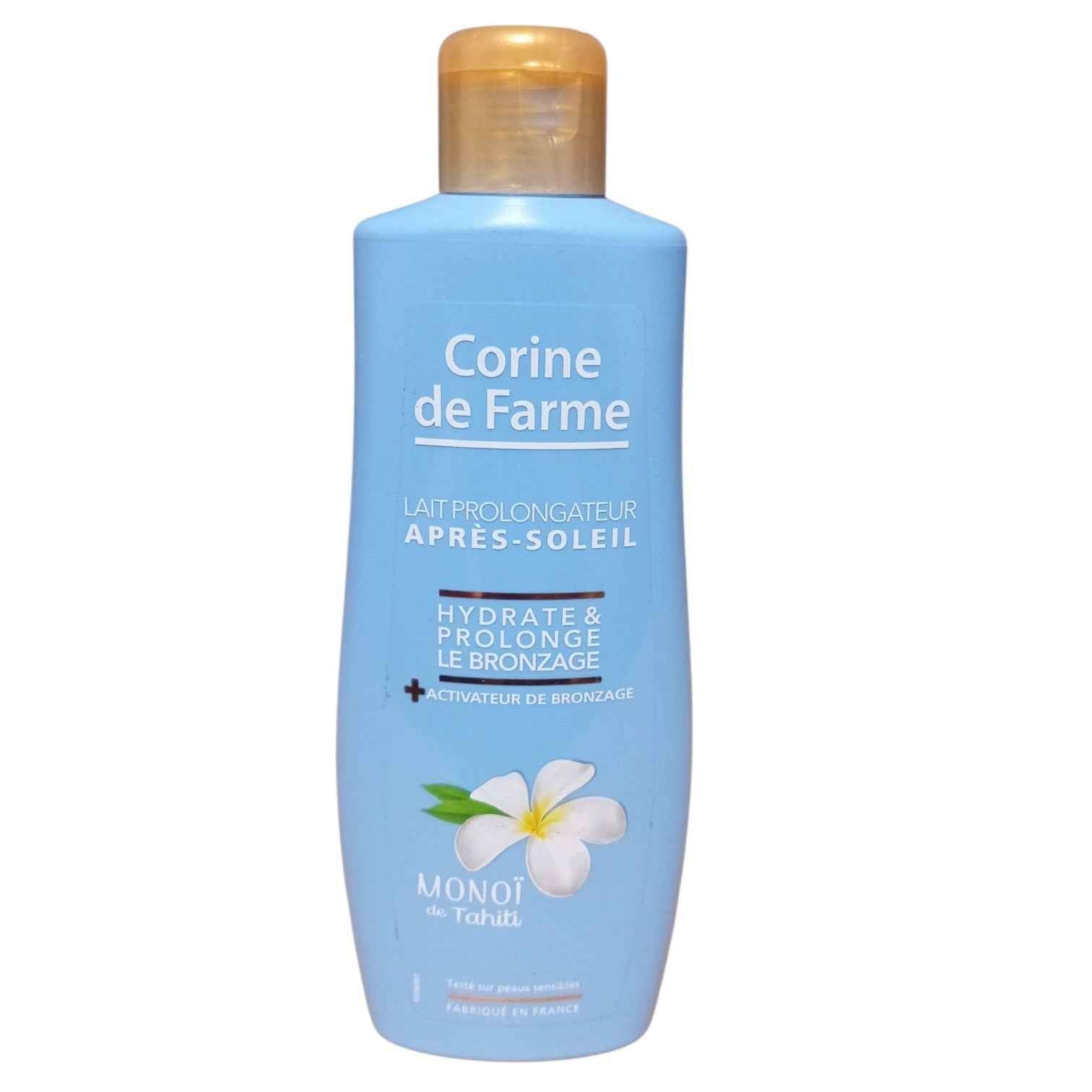Soins Après-Soleil Corine de Farme Monoï de Tahiti – Lait Hydratant, Lait Prolongateur de Bronzage et Baume Réparateur