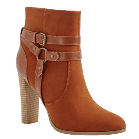 Bottines à Talon Haut JustFab Lisa – Couleur Rust – Taille 40,5 – Talon 10,16 cm
