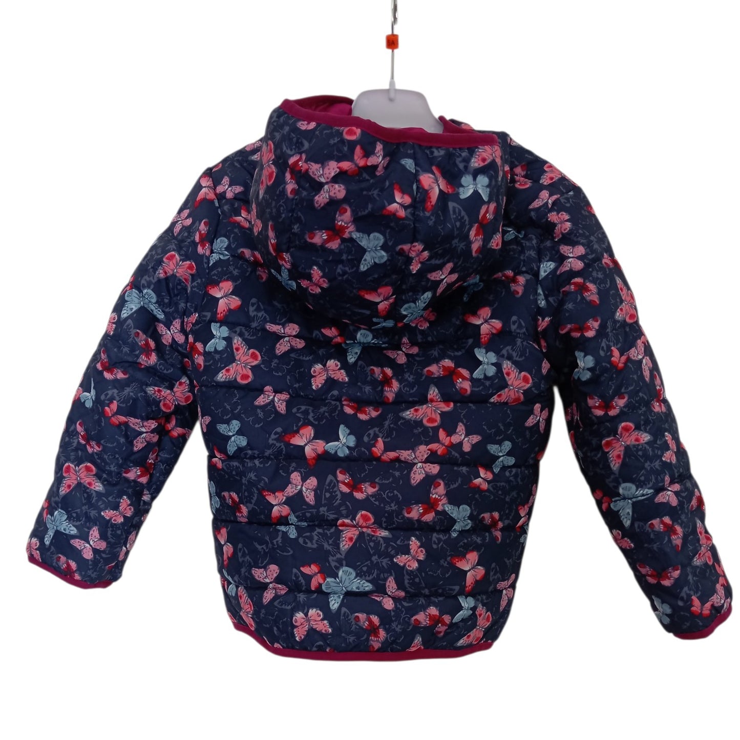 Manteau Matelassé Fille Eldys Bleu Marine à Capuche avec Motifs Papillons – Taille 5 Ans