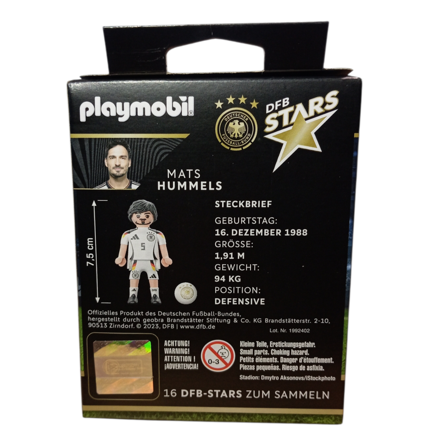 Playmobil 71662 Stars du Foot DFB Mats Hummels Figurine Officielle Édition Limitée