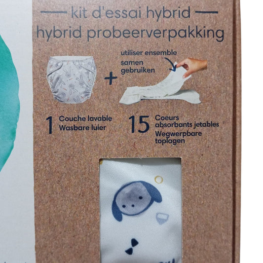 Couche Pampers Harmonie Hybrid 3 à 16 kg Kit d’Essai Couche Lavable et Cœurs Absorbants Jetables