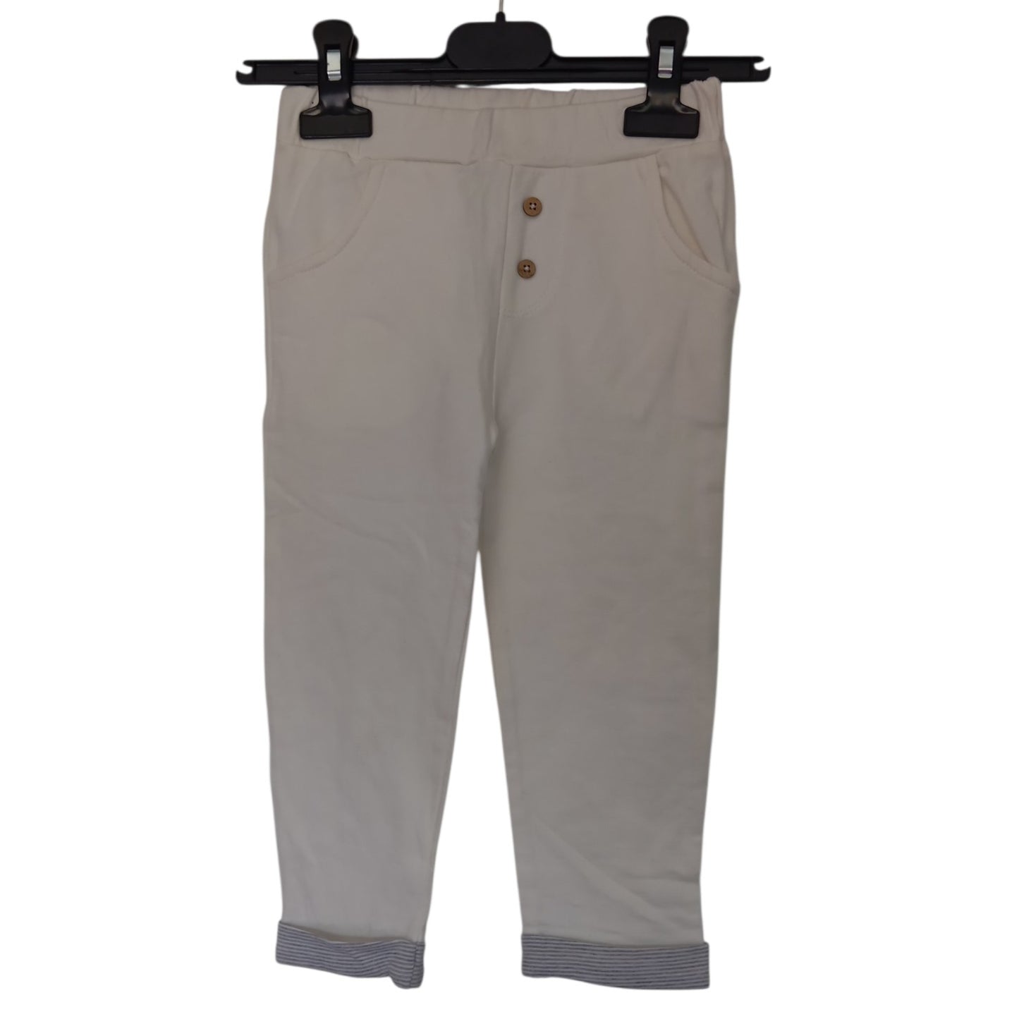 Pantalon Bébé Pommette en Coton Bio – Rose ou Blanc Cassé – 18 à 24 Mois