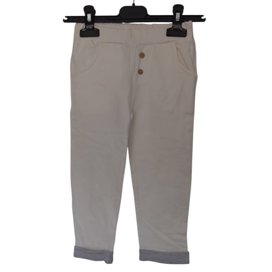 Pantalon Bébé Pommette en Coton Bio – Rose ou Blanc Cassé – 18 à 24 Mois