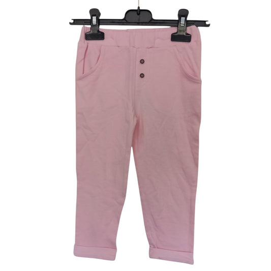 Pantalon Bébé Pommette en Coton Bio – Rose ou Blanc Cassé – 18 à 24 Mois