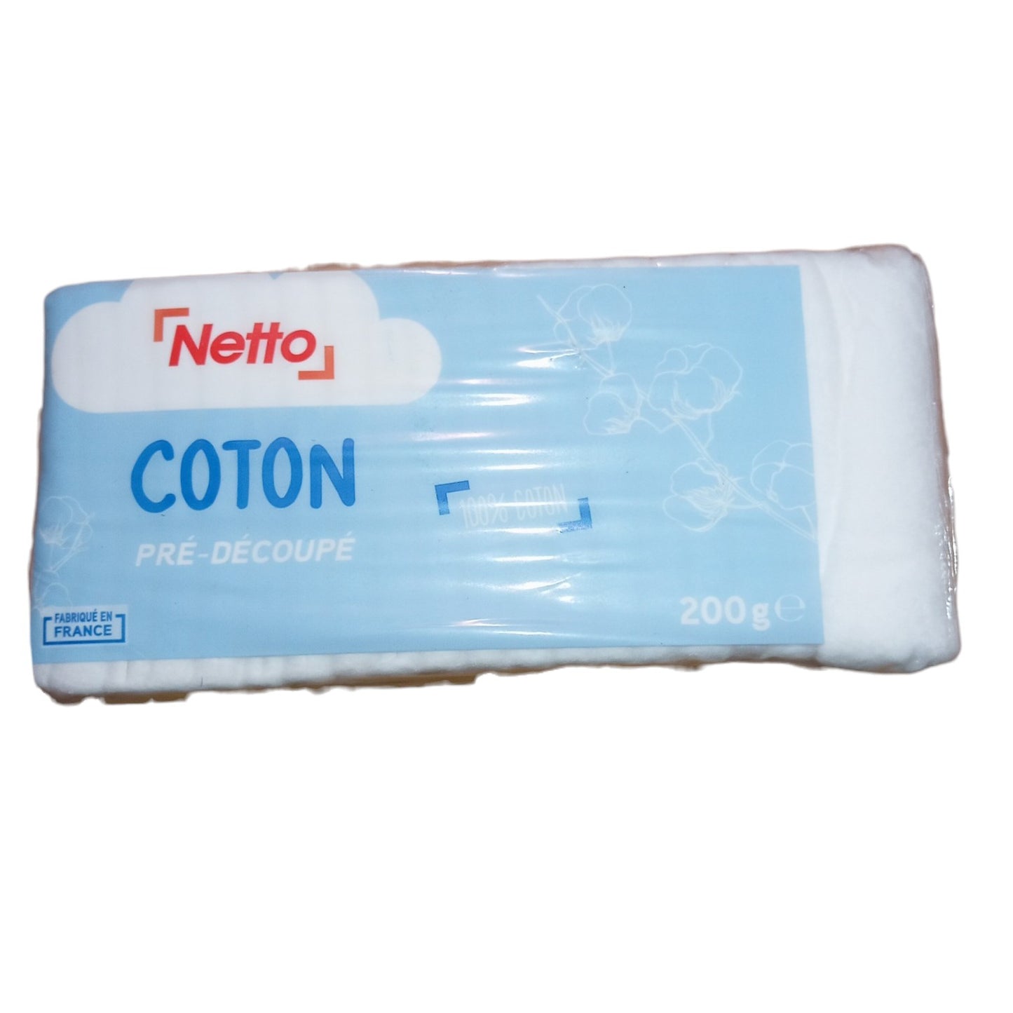 Coton Prédécoupé Netto 200 g – 100 % Coton Fabriqué en France