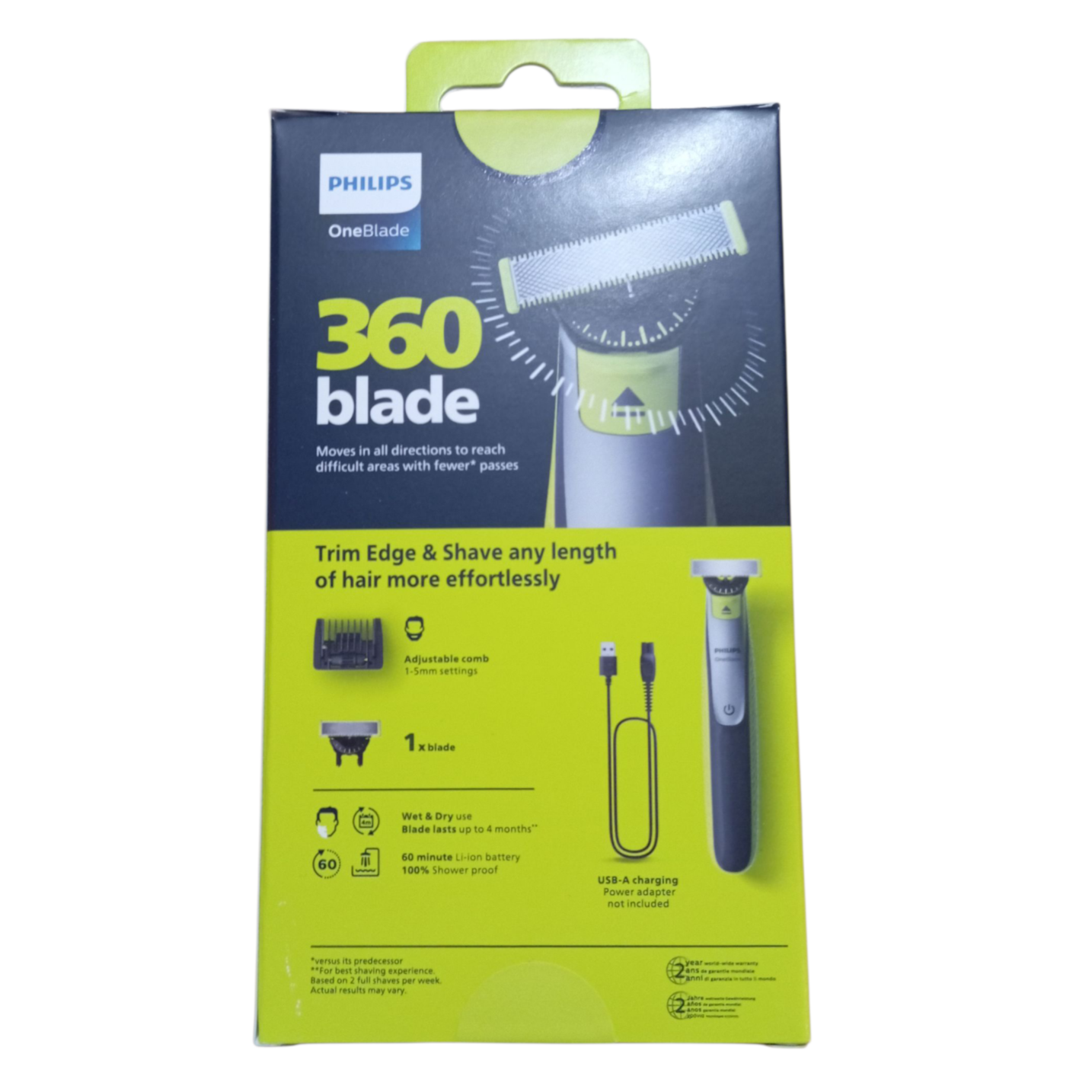 Rasoir Électrique Hybride Corps et Visage OneBlade 360 PHILIPS – Précision, Confort et Polyvalence
