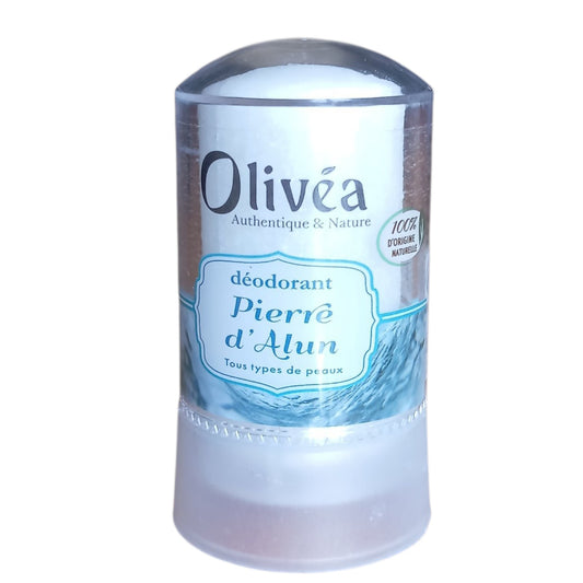 Pierre d'Alun Naturelle Olivea 60 g – Déodorant Naturel et Soin Multi-Usage pour Tous Types de Peau