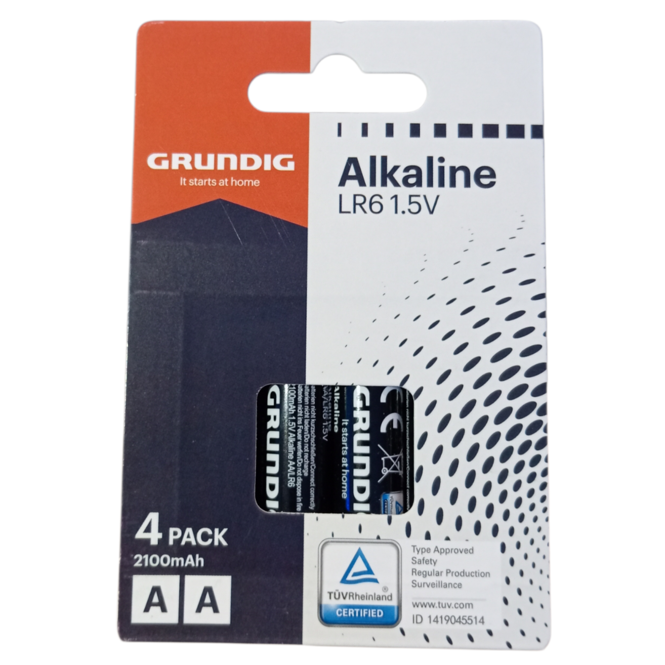 Pack de 4 Piles LR6 (AA) 1,5V 2100mAh Alkaline Grundig