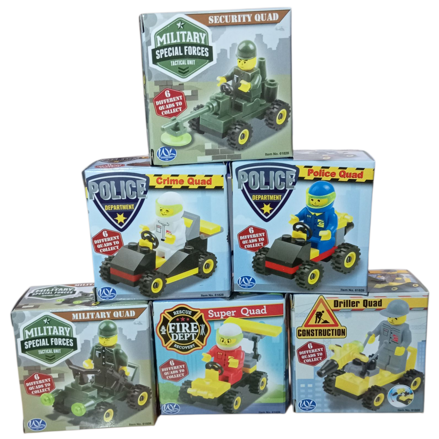 PLAMAX MYO Brix – Figurines + Quad à Monter (Type LEGO) – 6 Modèles à Collectionner