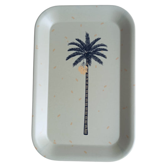 Plateau avec palmier bananier 29 x 19 cm – Plateau plastique pratique et décoratif