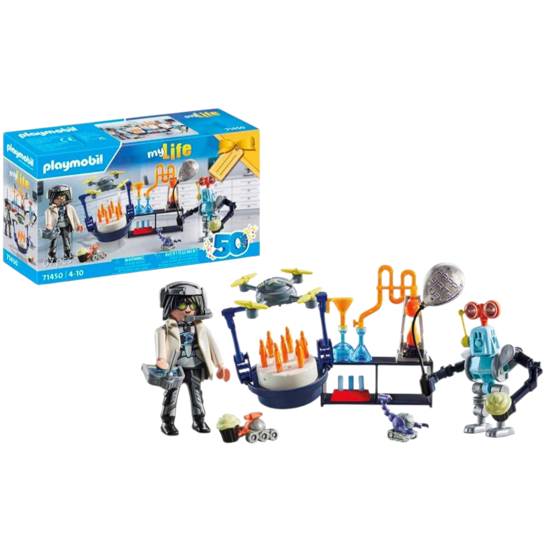 PLAYMOBIL 71450  Chercheur avec Robots  Coffret My Life Édition 50 Ans