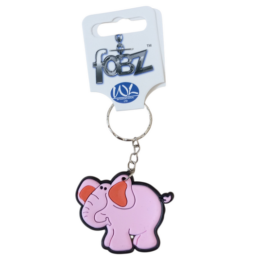 Porte-clés éléphant rose – Accessoire mignon et fantaisie en PVC (2 modèles)