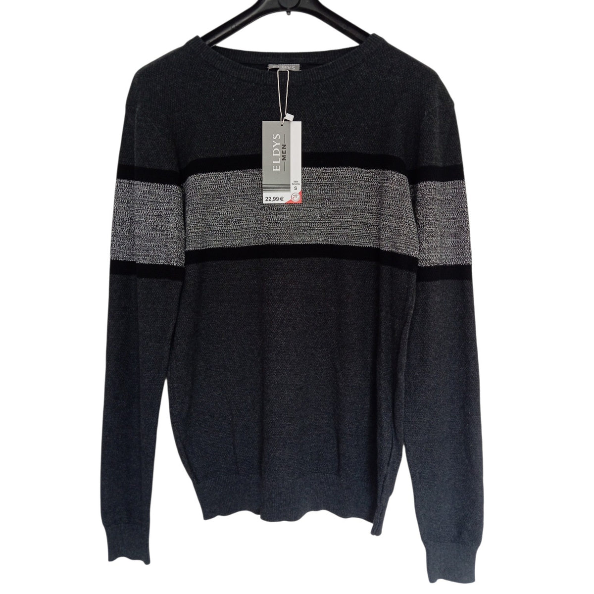 Pull homme Eldys 100 % coton – Noir ou gris anthracite – Tailles S à L