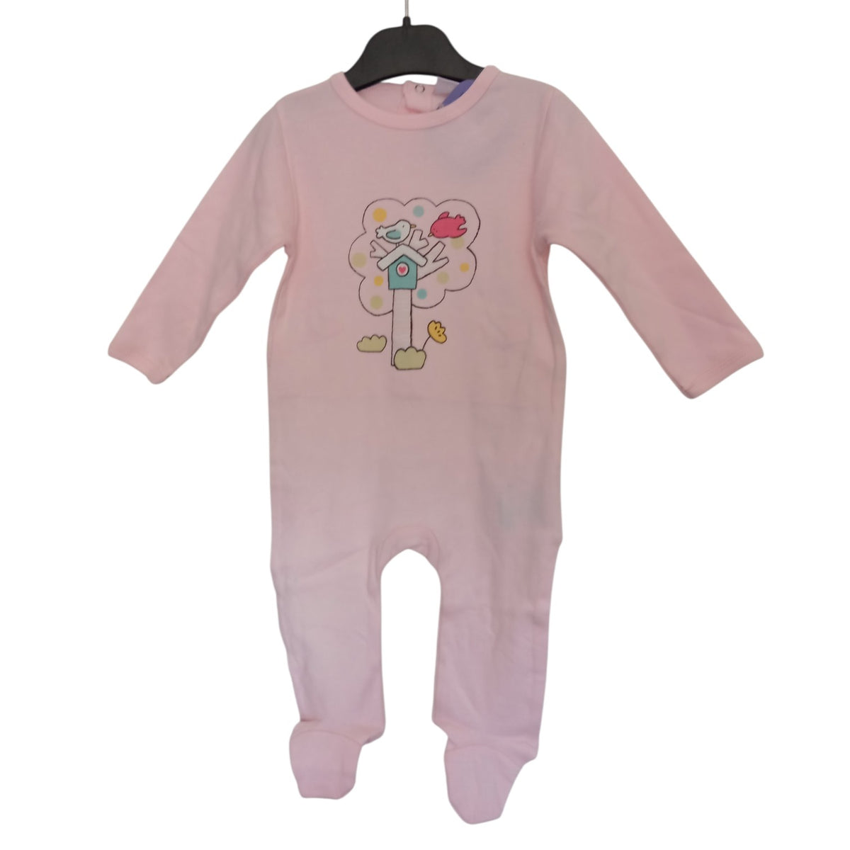 Pyjama bébé une pièce Pommette rose 9 mois – 2 modèles au choix