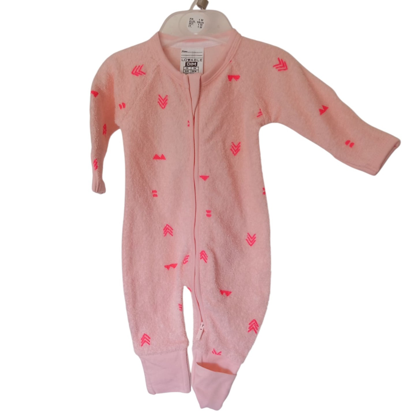 Pyjama Bébé DIM à Zip Double Sens – Réversible Mains et Pieds – 1 et 18 Mois