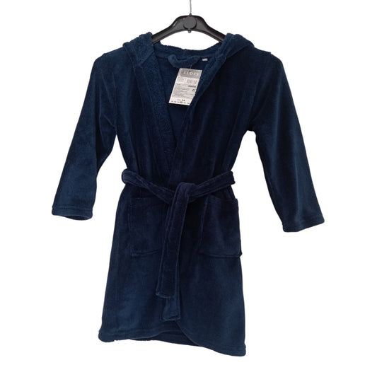 Peignoir Enfant à Capuche Tout Doux – Robe de Chambre avec Ceinture et Poches – Bleu Marine ou Violet Bordeaux – 3, 5 et 6 Ans